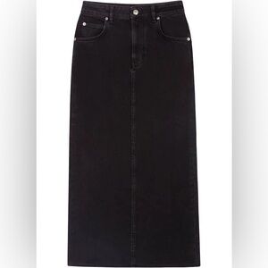 Maje black denim maxi skirt